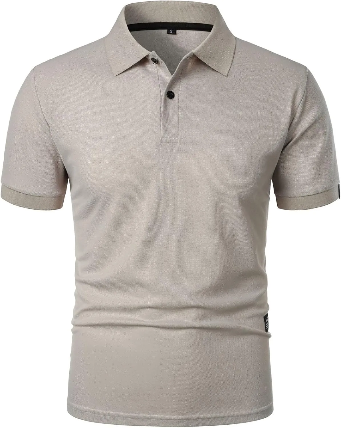 Golf Polo Shirts for Men Moisture Wicking Quick-Dry Athletic Workout Collared T-Shirts Texture Knitted Pullover Top