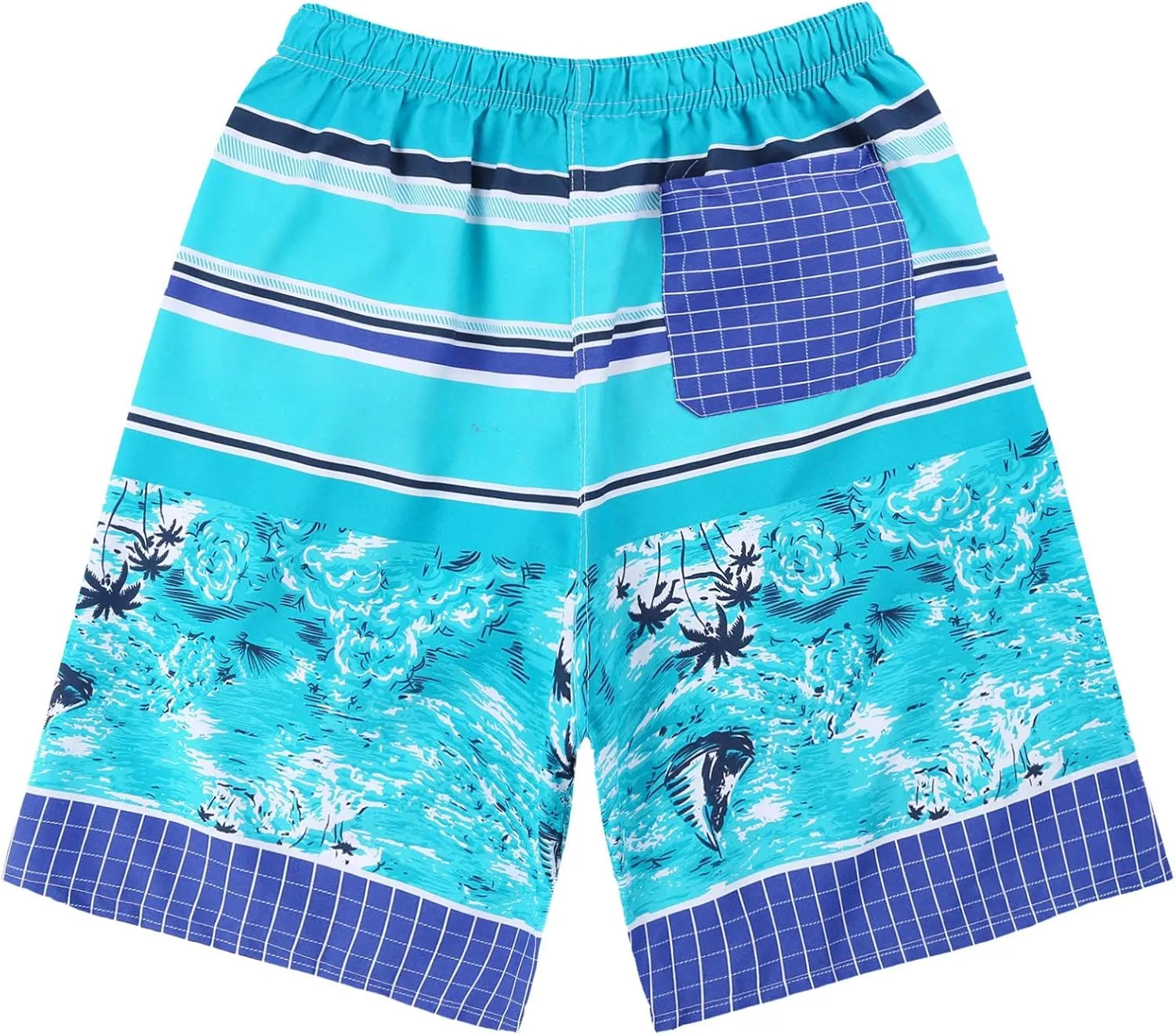 Hansber Mens Colorful Pattern Swim Trunks Quick Dry Beach Board Shorts Surf Pants Casual Sports Bottoms