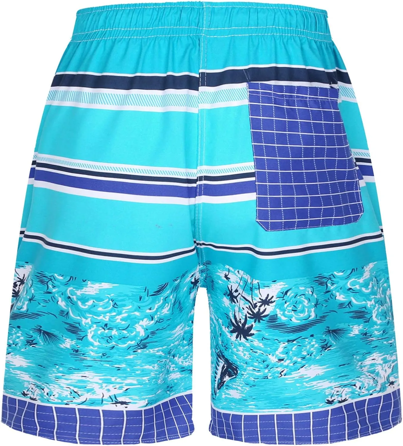 Hansber Mens Colorful Pattern Swim Trunks Quick Dry Beach Board Shorts Surf Pants Casual Sports Bottoms