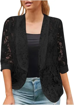 HGps8w Floral Lace Jackets for Women's Stand Collar Zip Up Mesh Sheer Baseball Jacket