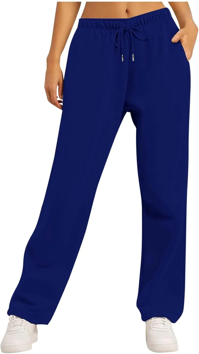 High Waisted Sweatpants for Women Baggy Lounge Bottoms High Waisted Solid Casual Joggers Pants Womens Trousers