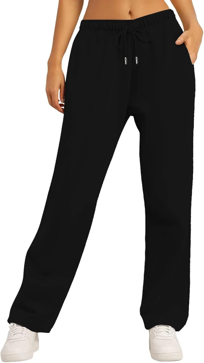High Waisted Sweatpants for Women Baggy Lounge Bottoms High Waisted Solid Casual Joggers Pants Womens Trousers