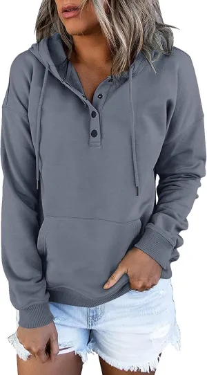 Hoodies for Women Plus Size Casual Long Sleeve Pullover 2024 Fall Fashion Comfy Knit Tops Cute Solid Color Sweaters
