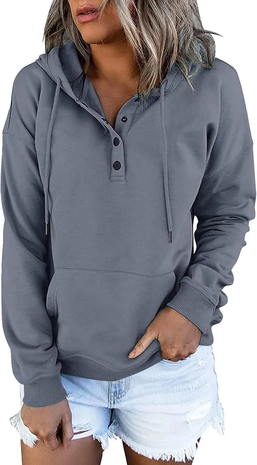 Hoodies for Women Plus Size Casual Long Sleeve Pullover 2024 Fall Fashion Comfy Knit Tops Cute Solid Color Sweaters