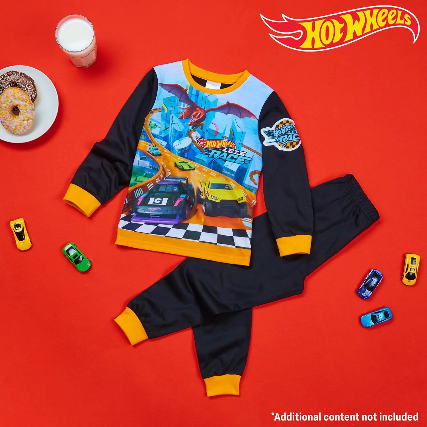 Hot Wheels Boys Long Pajama Set, Comfortable 2 Piece PJs - Boys Gifts
