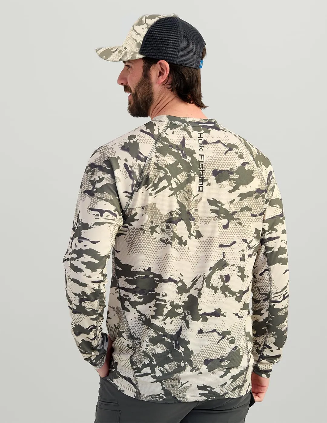 HUK Mens KC Scott Patterned Pursuit Shirt, Performance Fishing Shirt, Marolina Blue, 3X-Large