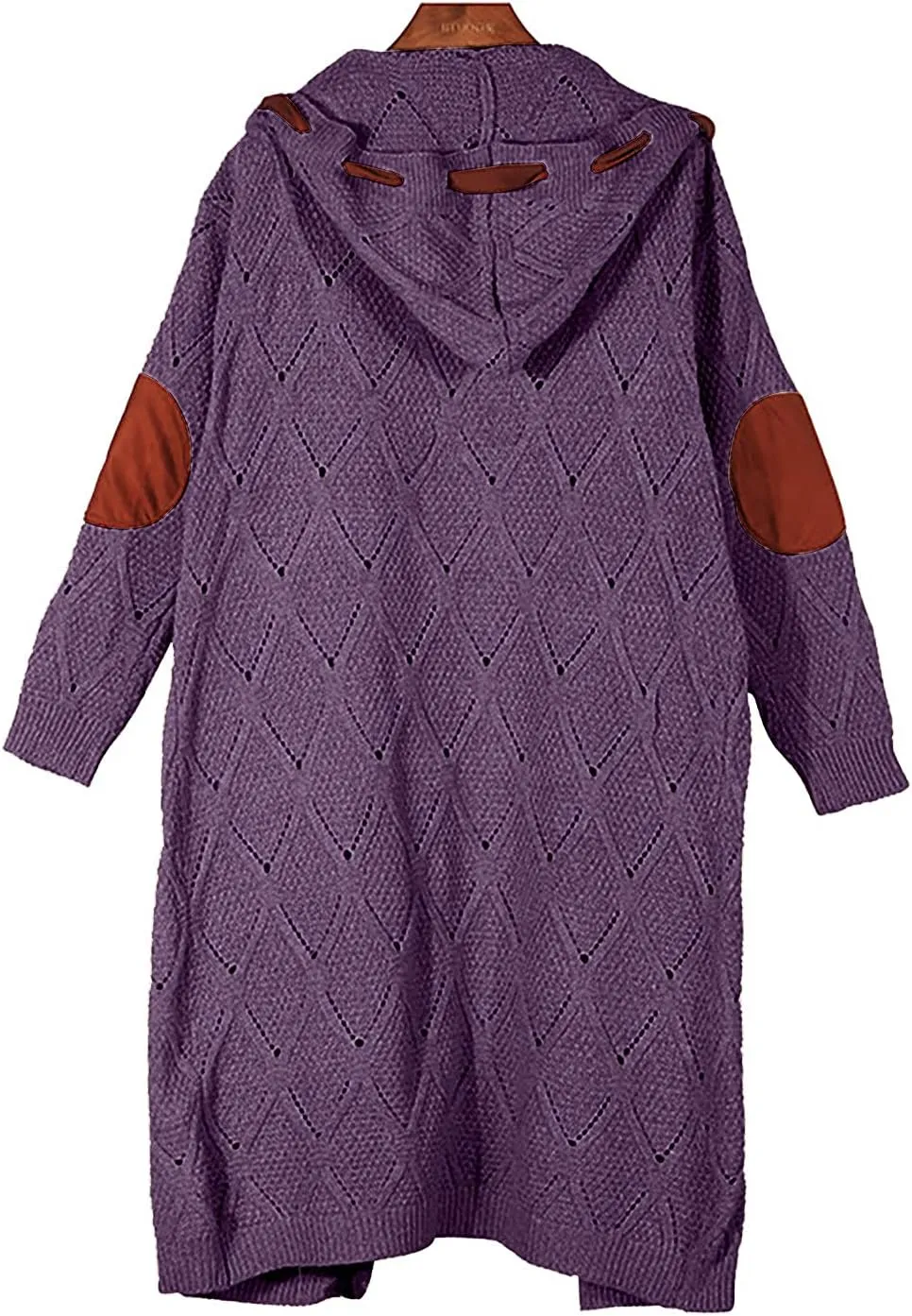 JEGULV Cardigan Sweaters for Women with Hooded Chunky Knit Sweaters Open Front Long Outwear Cardigan Solid Color Overcoats