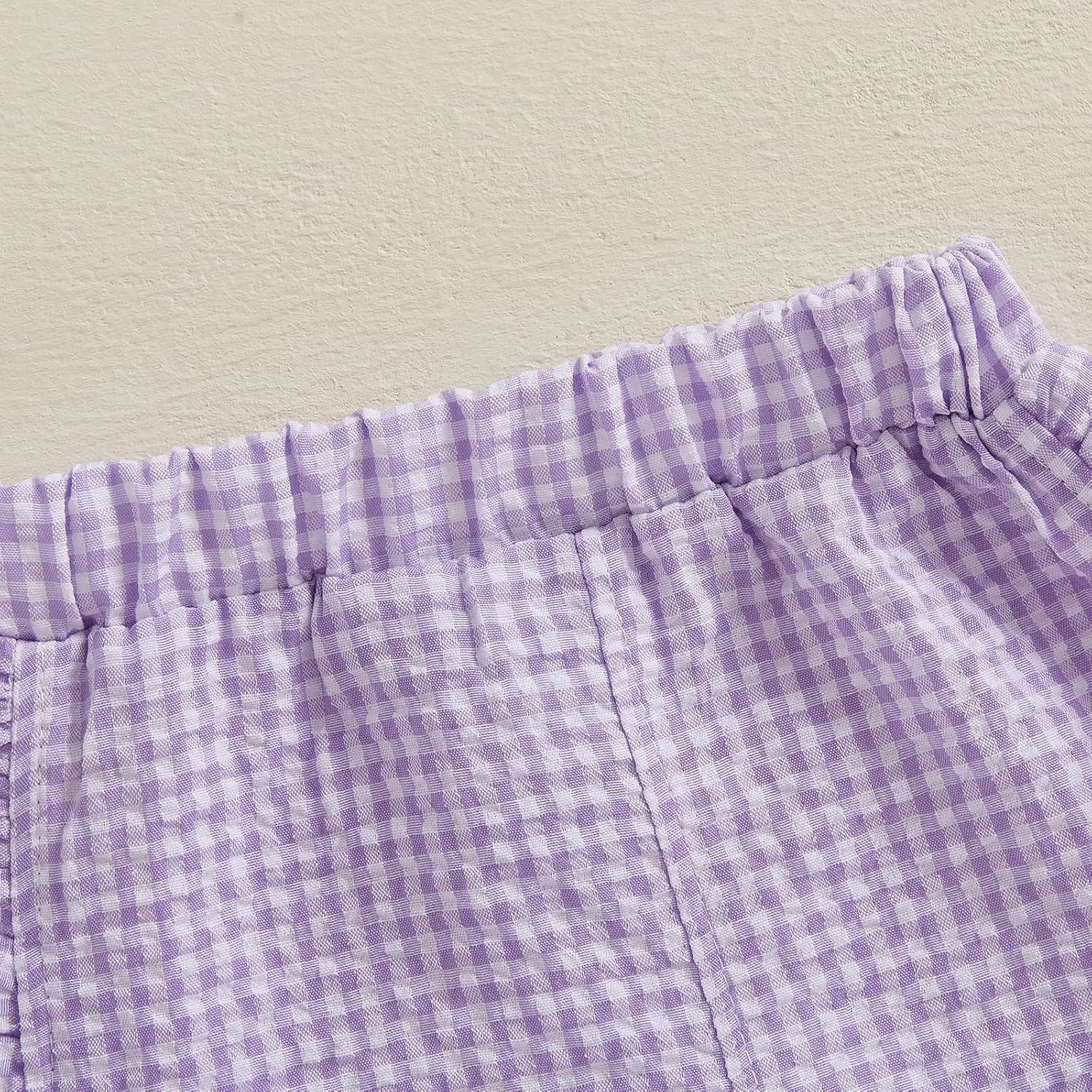 Karuedoo Toddler Baby Girl Shorts Casual Summer Gingham Plaid/Seersucker Elastic Waist Ruffle Hem Shorts Bottoms