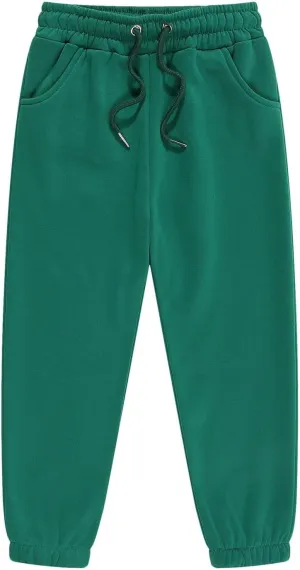 Kids Unisex Solid Cotton Sweatpants Toddler Elastic Waist Active Bottoms Baggy Soft Athletic Trousers Jogger Pants