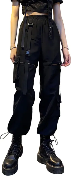 Kisswow Detachable Cargo Pants for Women Detachable Y2k Streetwear Pants Goth Pants