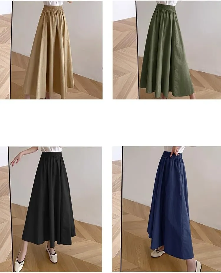 Korean-Style Loose high-Waist Cropped Pants for Women,Spring,Casual Skirt