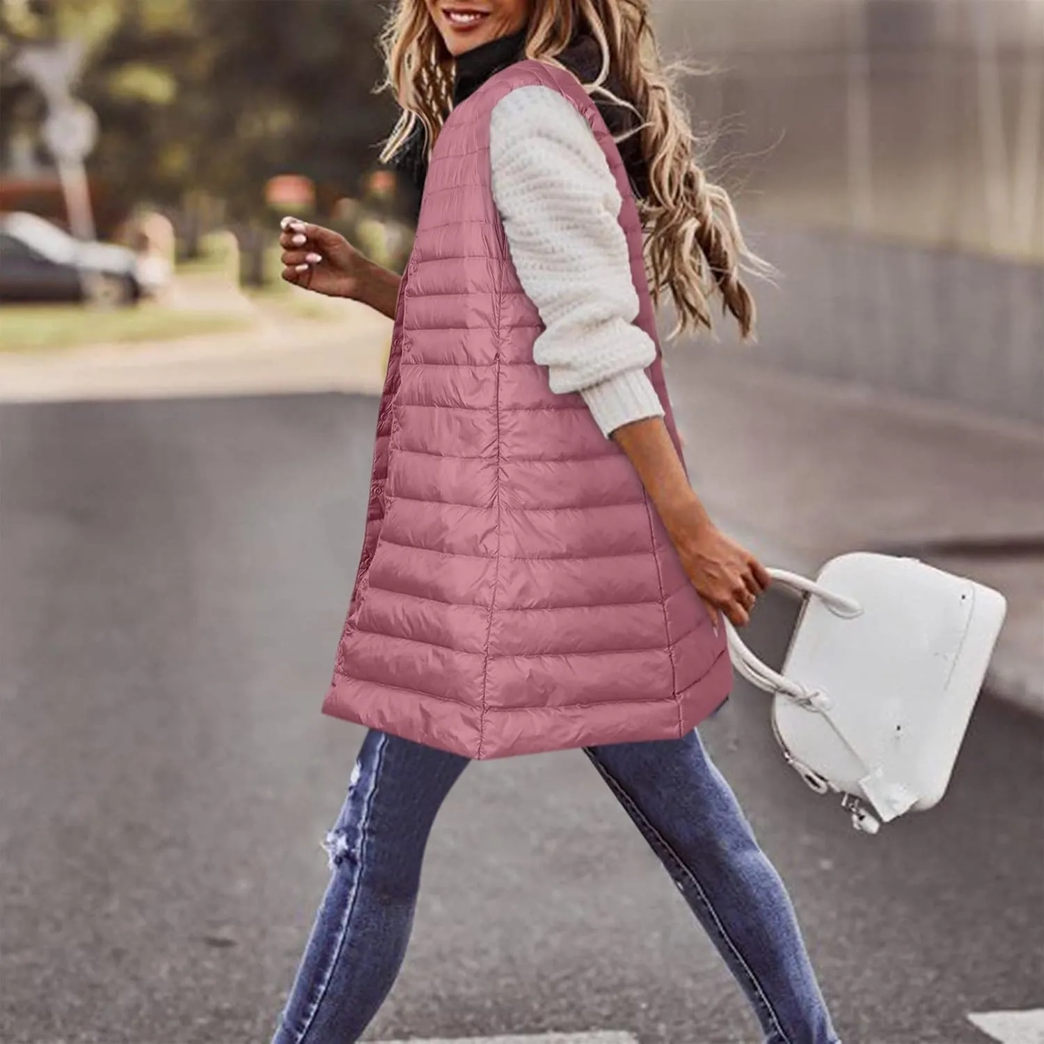 LCMTWX Black Vest Women Puffer Vest With Hood Sleeveless Warm Down Coat With Pockets Quilted Vest Down Plus Size Winter