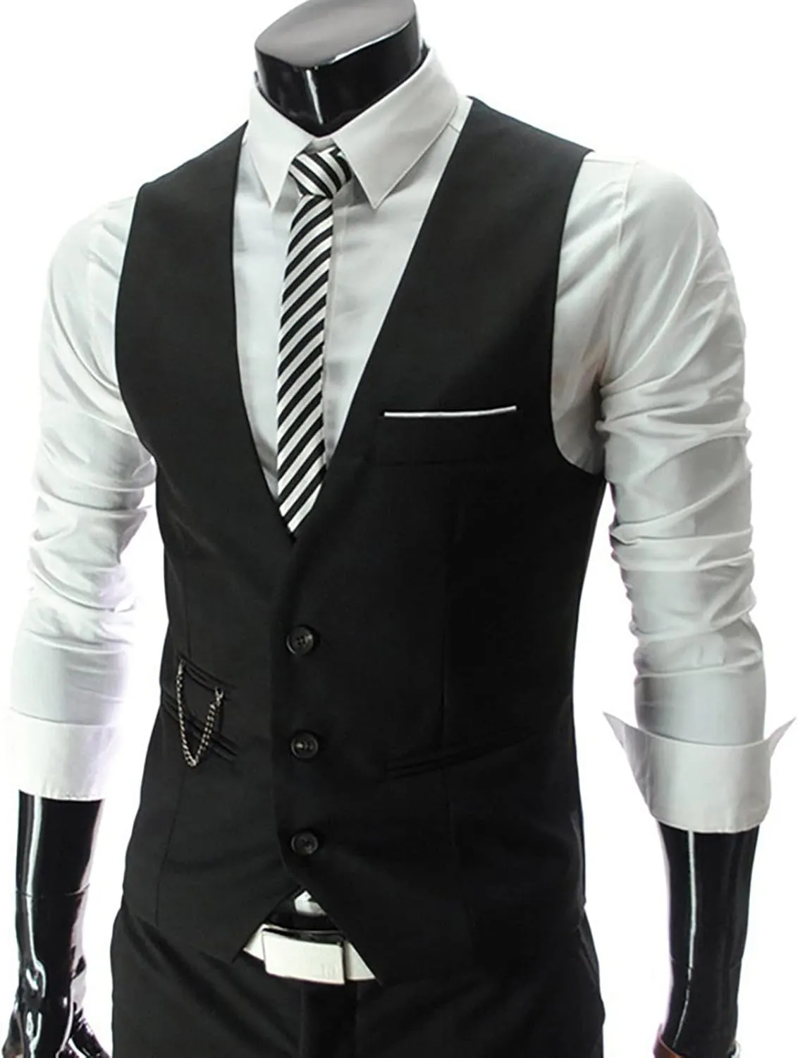 LCMTWX White Vest Leather V Neck Pocket Retro Color Vest Blouse With Button Vests For Men Casacas Mens Black Vest