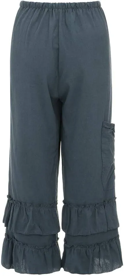 LCMTWX Womens Wide Leg Pants Summer Elastic High Waist Linen Pants Straight Leg Wide Leg Cropped Pants Cotton Pants Petite