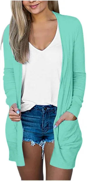 Lightweight Cardigan for Women with Pockets Casual Trendy Plus Size Sweaters for Women Fall Fashion Long Cardigans for Women
