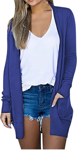 Lightweight Cardigan for Women with Pockets Casual Trendy Plus Size Sweaters for Women Fall Fashion Long Cardigans for Women