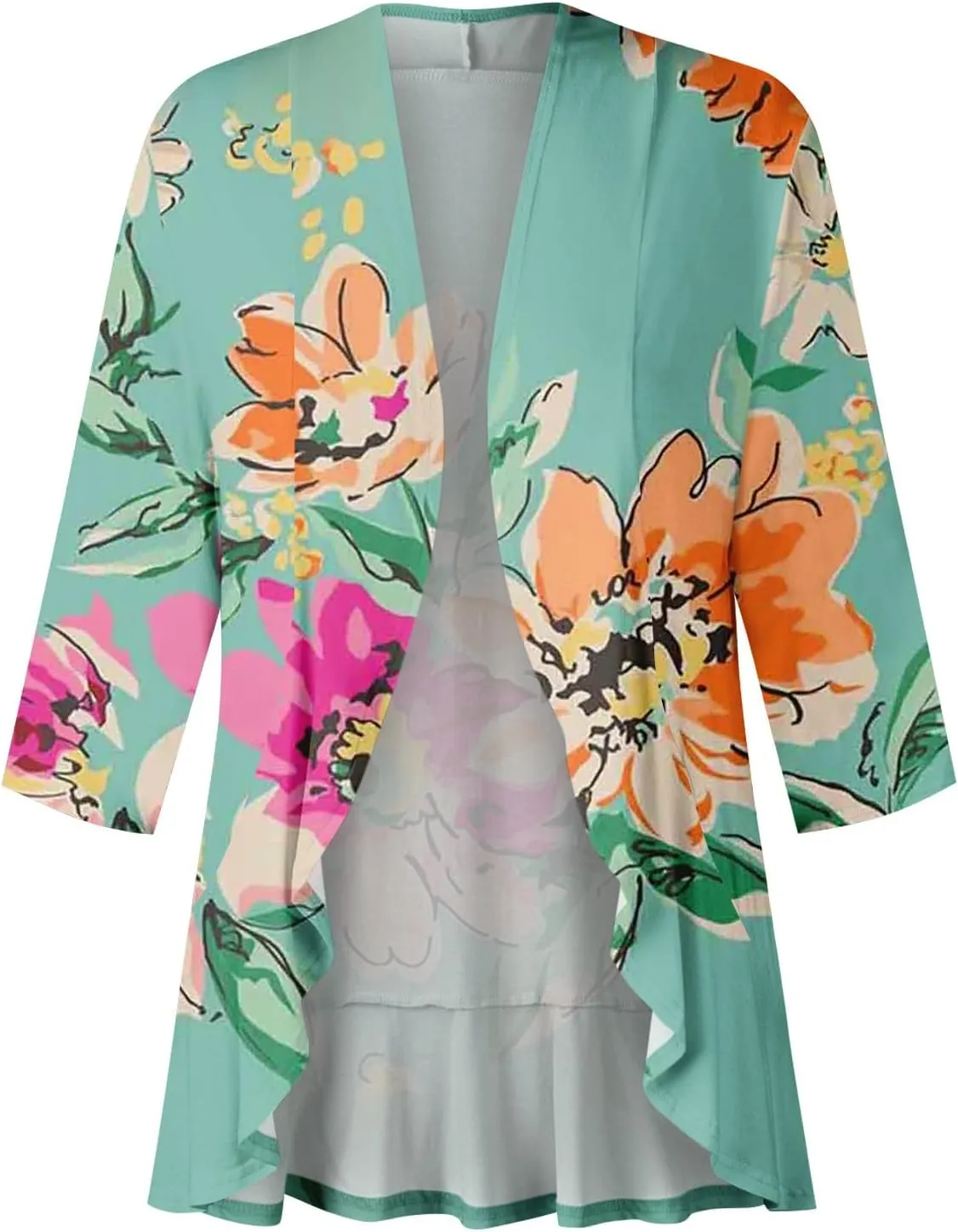 Lightweight Flutter Cardigan for Women Casual 3/4 Sleeve Cardigans for Women Long Fall Cardigan Sweaters for Women