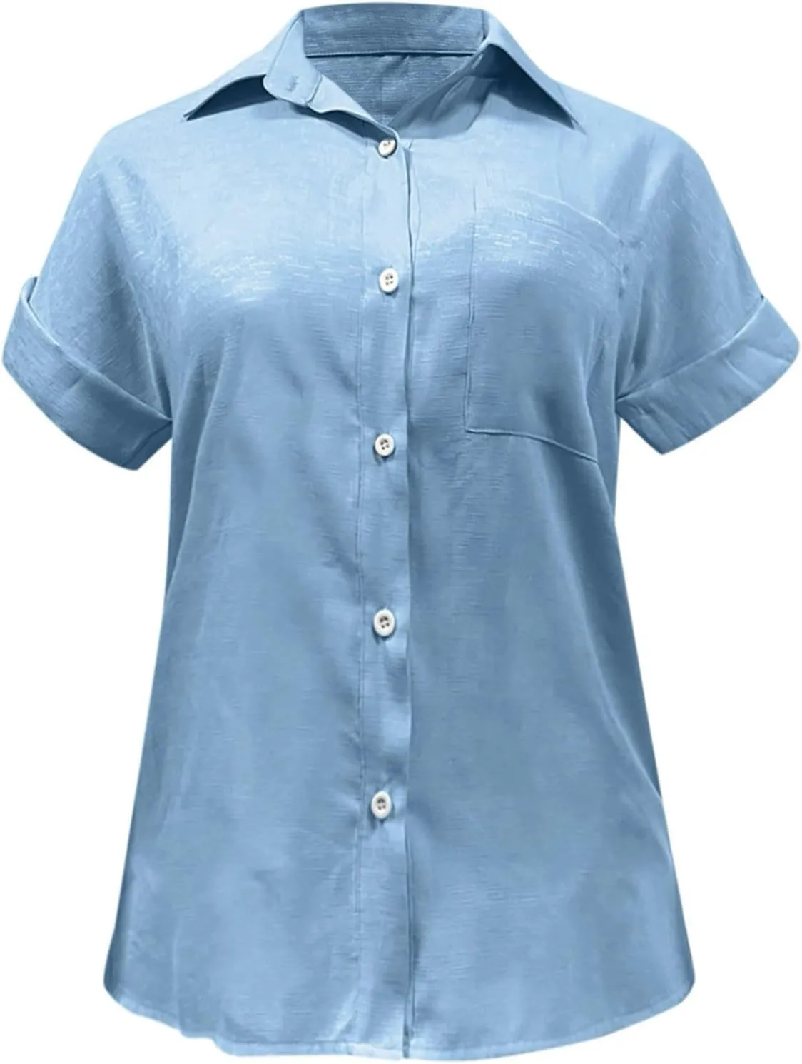 Linen Shirts for Women Summer Linen Button Long Sleeve T-Shirts Casual Loose Fit Fashion V Neck Blouses