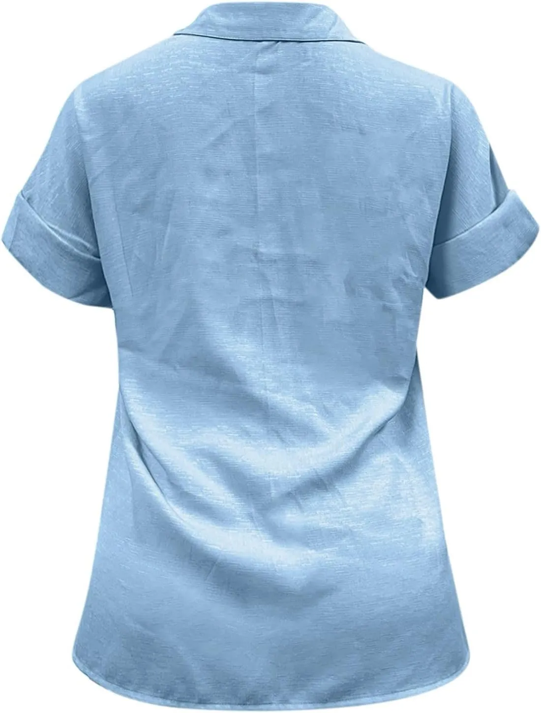 Linen Shirts for Women Summer Linen Button Long Sleeve T-Shirts Casual Loose Fit Fashion V Neck Blouses