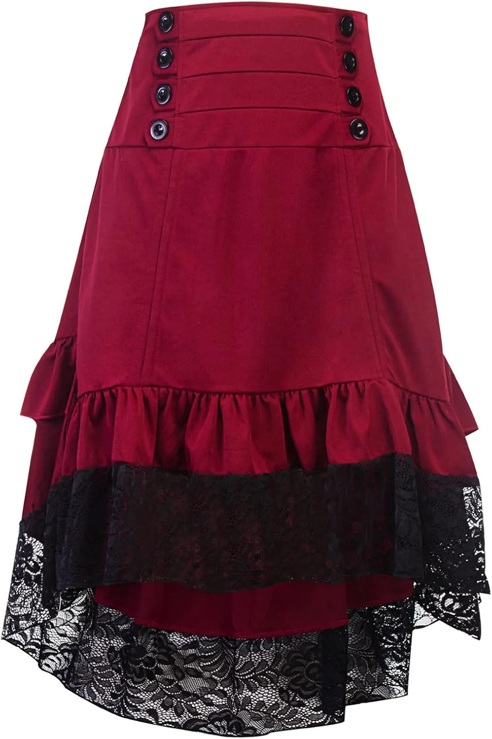 Long Skirts for Women Trendy Lace Patchwork Gothic Party Retro High Elastic Waist Halloween Dress Skirt Clubwear