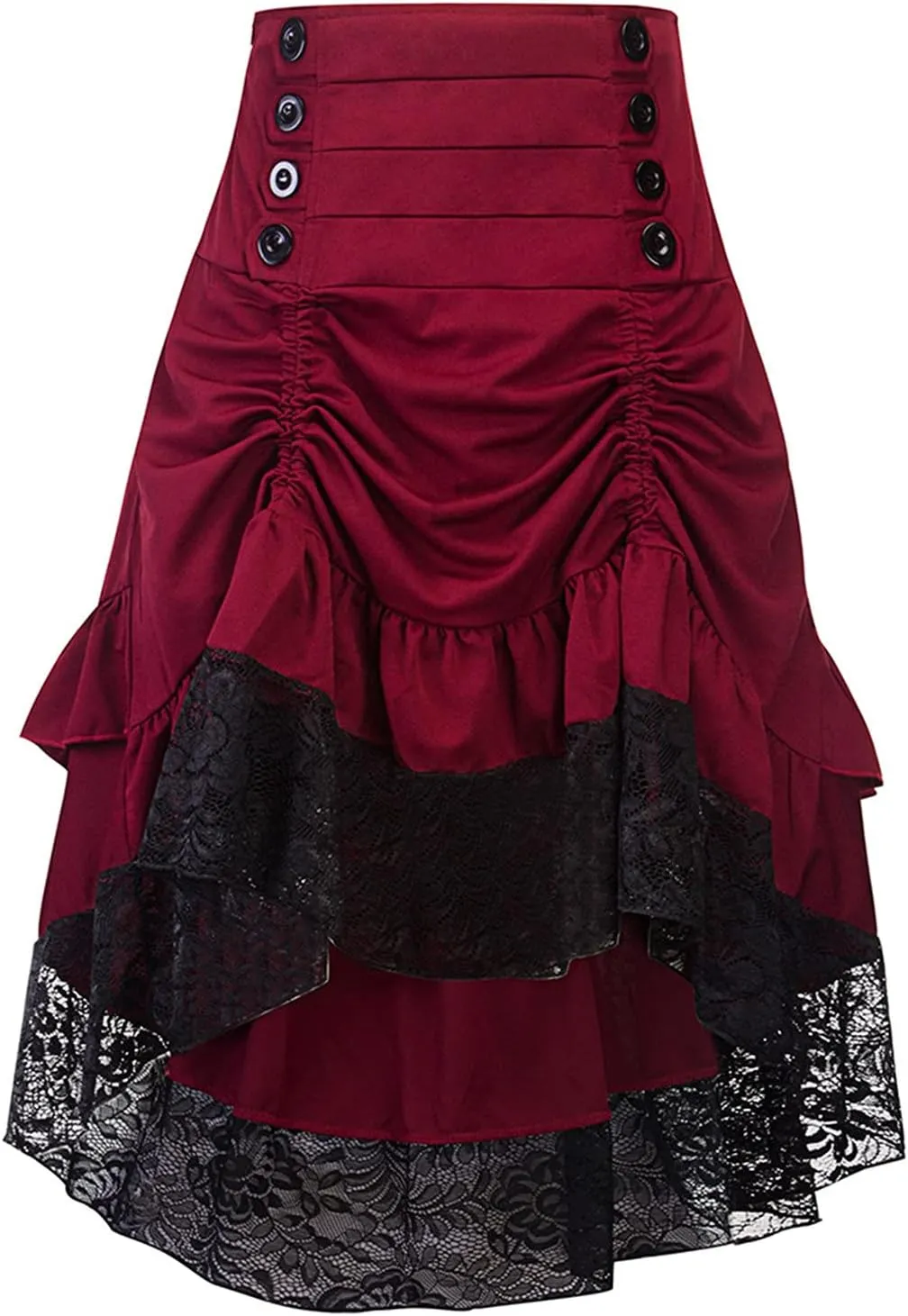 Long Skirts for Women Trendy Lace Patchwork Gothic Party Retro High Elastic Waist Halloween Dress Skirt Clubwear