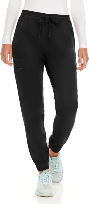 MediChic Women's Seven Pocket Cargo Scrub Pants Joggers with 4-Way Stretch Scrubs, Easy Care for Women