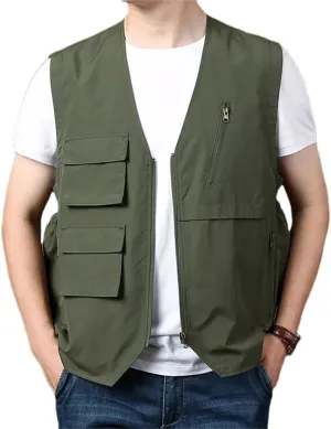 Men Summer Work Vest Coat Tactical Military Motorcyclist Sleeveless Jacket Hunting Motorcycle Vest