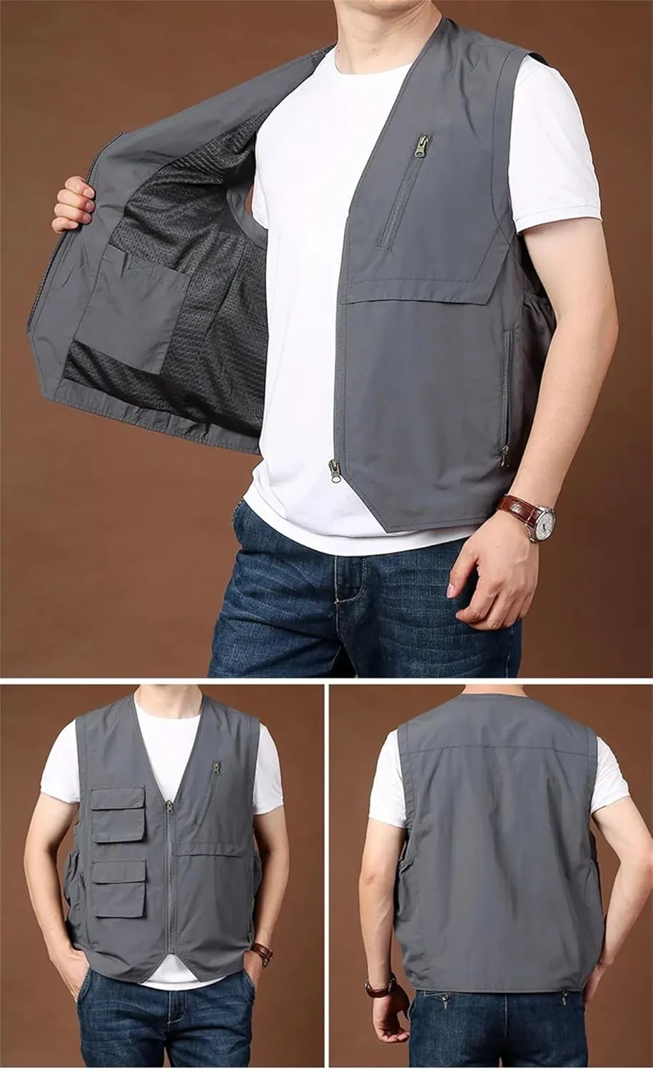 Men Summer Work Vest Coat Tactical Military Motorcyclist Sleeveless Jacket Hunting Motorcycle Vest