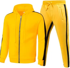 Men's 2 Pieces Tracksuits Running Sports Suits, Full Zip Hoodies Jackets & Drawstring Waistband Sweatpants Sweatsuits