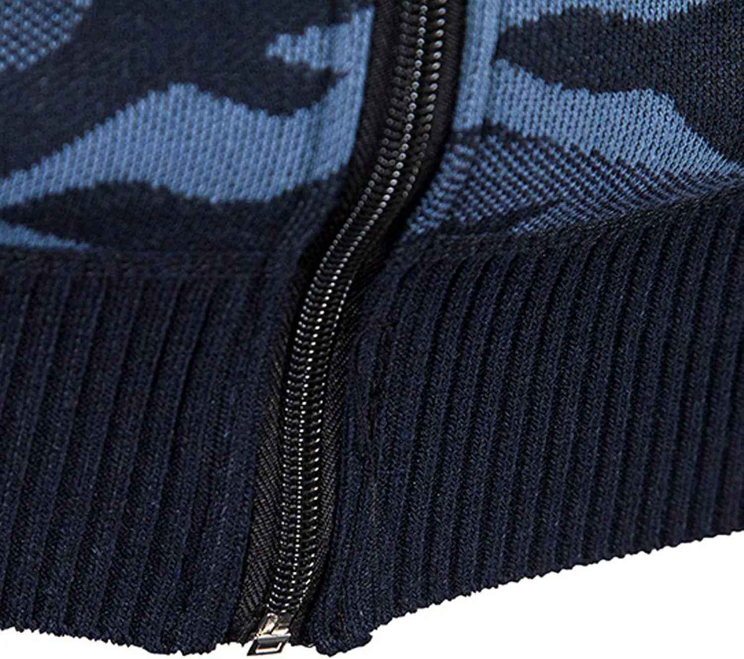 Mens Camo Hooded Cardigan Sweater Coats Heavy Warm Sherpa Fleece Lined Stripe Hoodie Jackets Zip Up Thick Sweatshirt