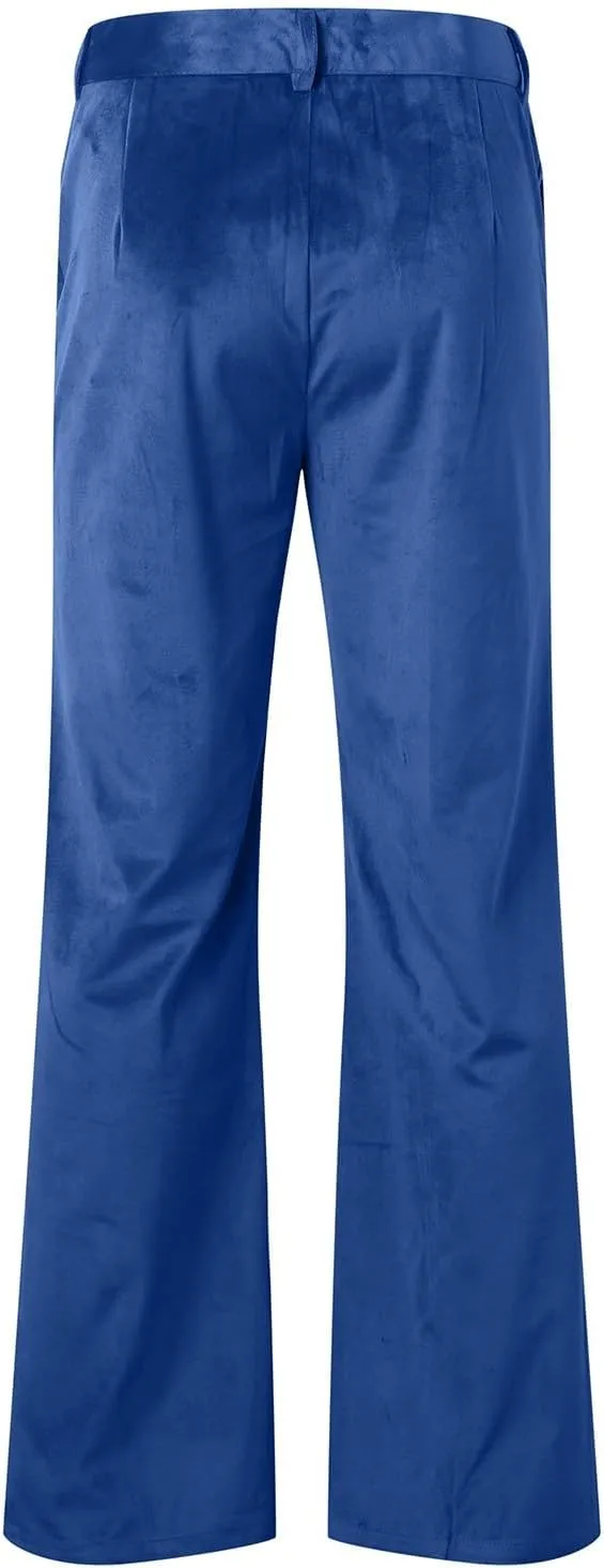 Mens Casual Bell - Bottoms Pants Smoothing Vintage Classic Straight Leg Loose Fit Trousers Dance Party Trousers
