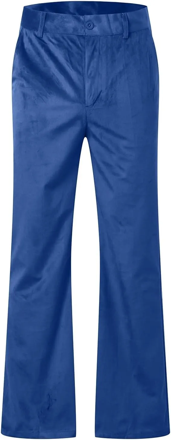 Mens Casual Bell - Bottoms Pants Smoothing Vintage Classic Straight Leg Loose Fit Trousers Dance Party Trousers
