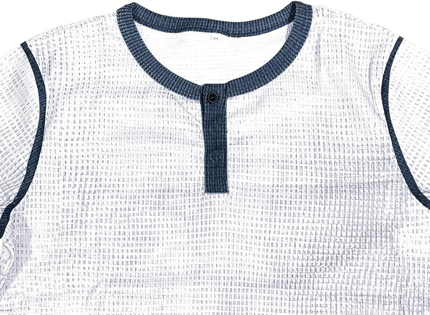 Men's Distressed Henley Shirts Retro Short Sleeve Button Down Shirt Summer Casual Washed Basic T-Shirt Y2K Goth Tops