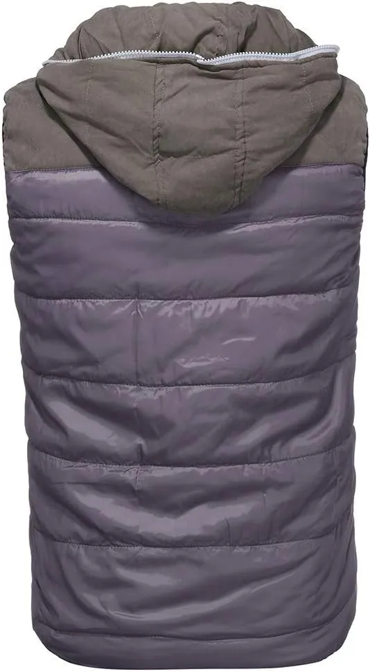 Men's Hooded Puffer Vest Sleeveless Zip Up Padded Jackets Coat Light Quilted Gilet Plus Size Cropped Puffer Vest
