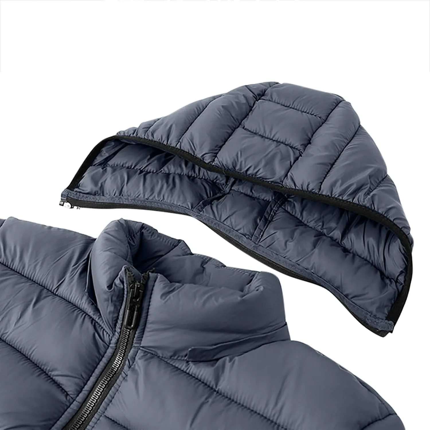 Mens Puffer Jackets Winter Hooded Coats Thicken Warm Overcoats Quilted Down Jacket Zipper Parka Coat Trendy Outerwear
