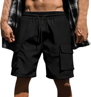 Mens Running Shorts Quick Dry Gym Athletic Workout Shorts Sports Split Bottoms for Men with Pockets