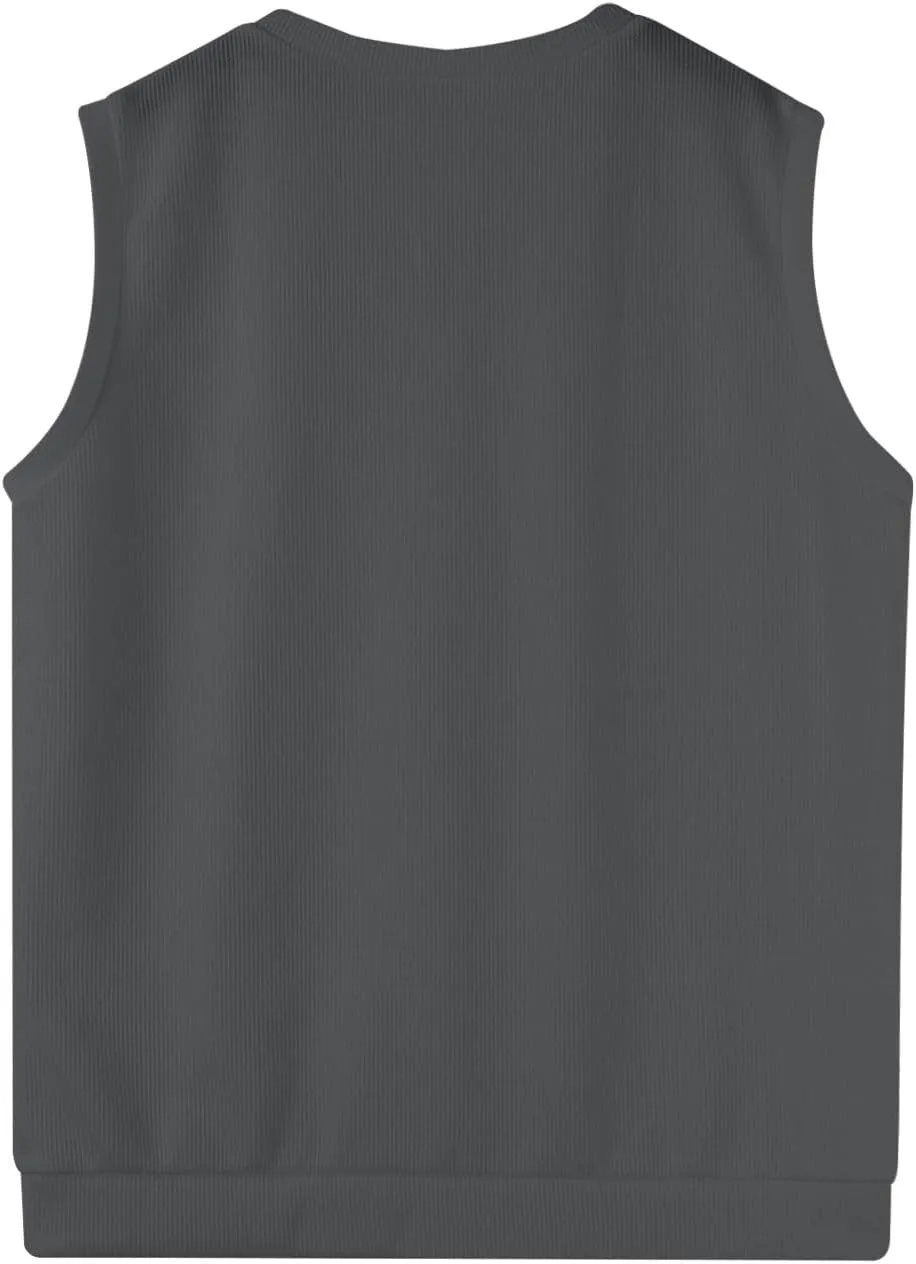 Mens Sweater Vest Relaxed Fit V Neck Sleeveless Knitted Pullover Casual Spring and Fall Sweater Vest