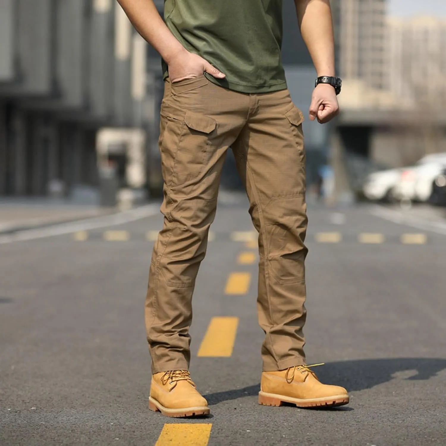 Mens Tactical Cargo Pants Work Hiking Pants Lightweight Outdoor Pants with Multi Pockets Relaxed Fit Camo Cargo Pants