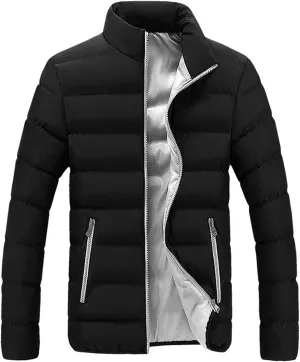 Men's Winter Coat Hooded Warm Quilted Puffer Jacket Water-resistant Cold Weather Ski Parka Jackets Full Zip Down Jacket
