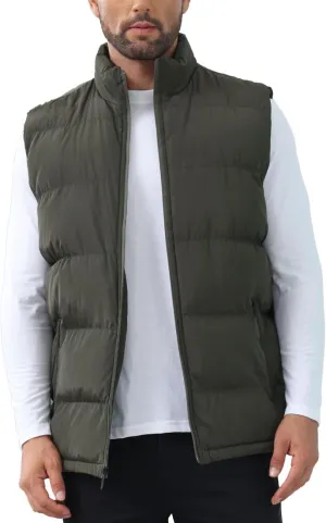 Men'S Winter Lightweight Puffer Vest Sleeveless Jacket Casual Puffy Vests