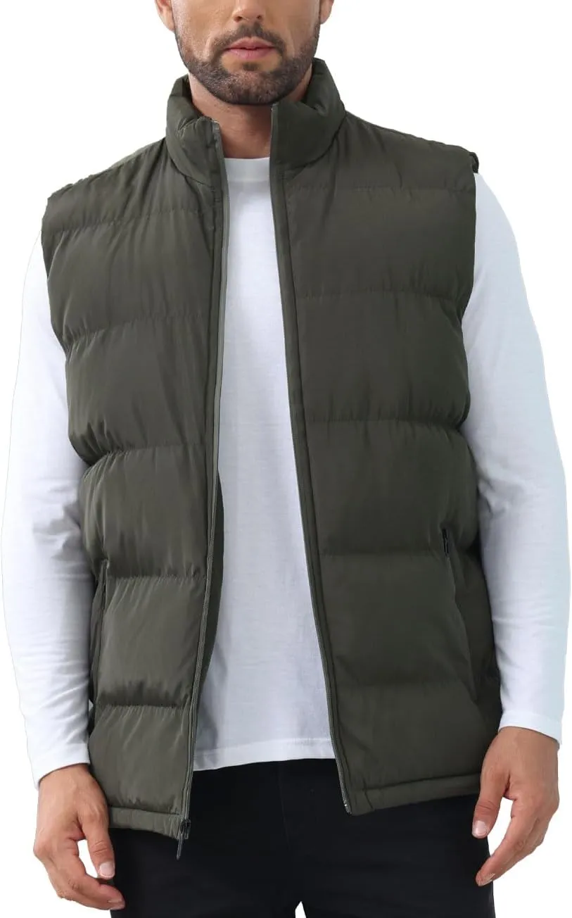 Men'S Winter Lightweight Puffer Vest Sleeveless Jacket Casual Puffy Vests