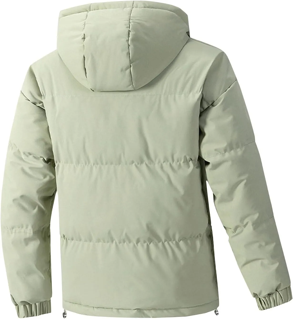Mens Winter Puffer Jackets Warm Down Coats Zip Up Hoodies Padded Quilted Jacket Puffy Parka Overcoats Thick Outerwear