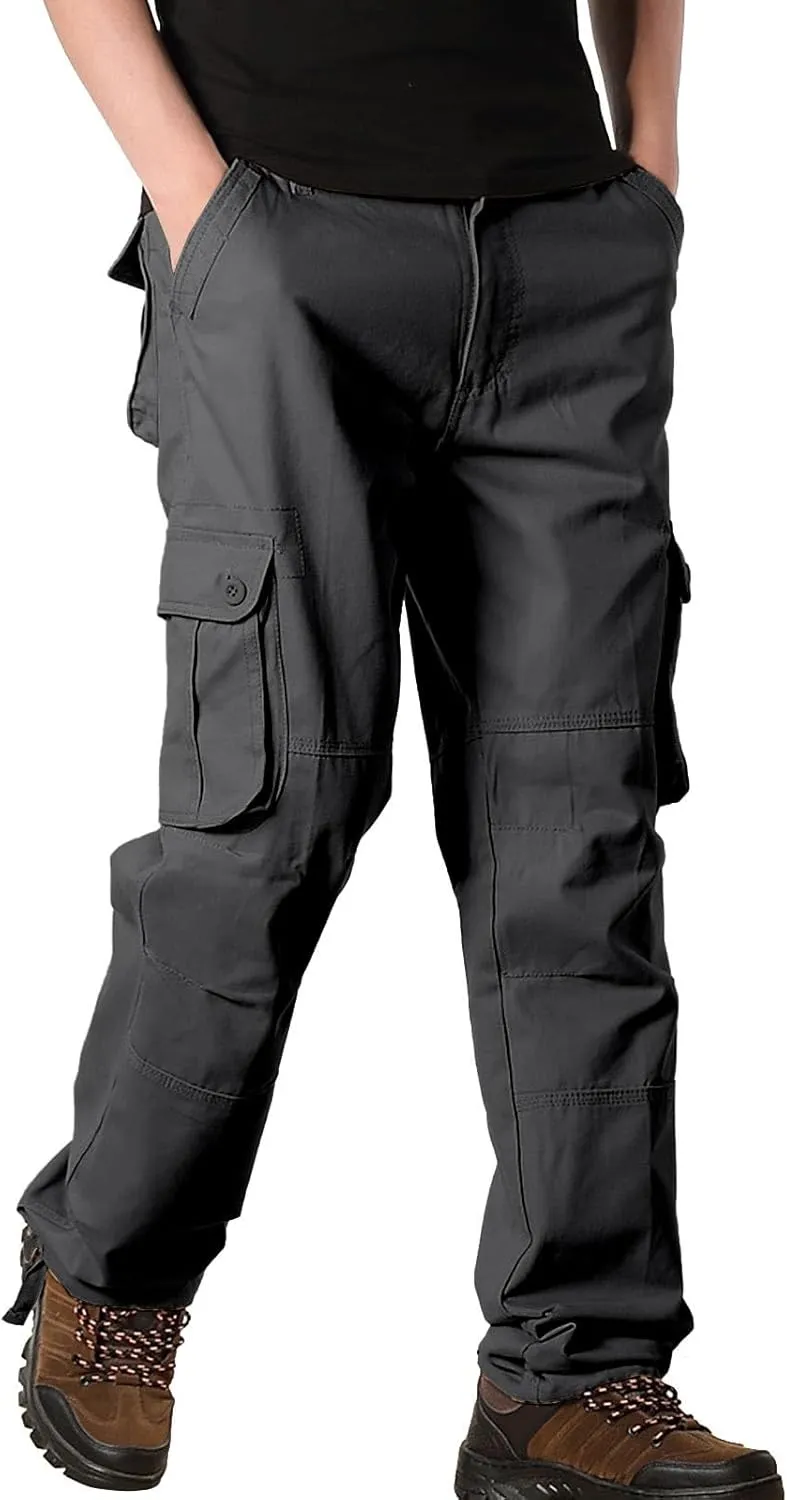 Men's Work Pants Hiking Cargo Pants Six Pockets Outdoor Ripstop Multi Pockets Breathable Cotton Pants Mens Cargo Pants
