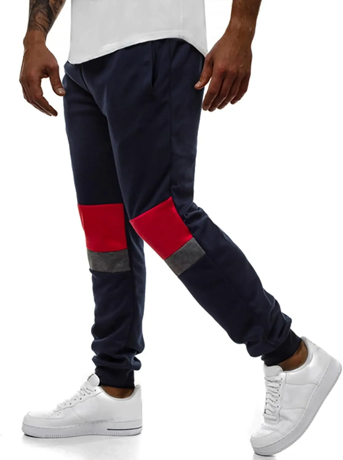 Mens Workout Cargo Sweatpants Men's Heavyweight Sweatpants Fleece Lined with Pockets Open Bottom Cargo Pants Elastic
