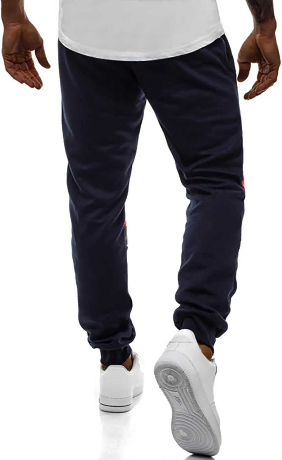 Mens Workout Cargo Sweatpants Men's Heavyweight Sweatpants Fleece Lined with Pockets Open Bottom Cargo Pants Elastic