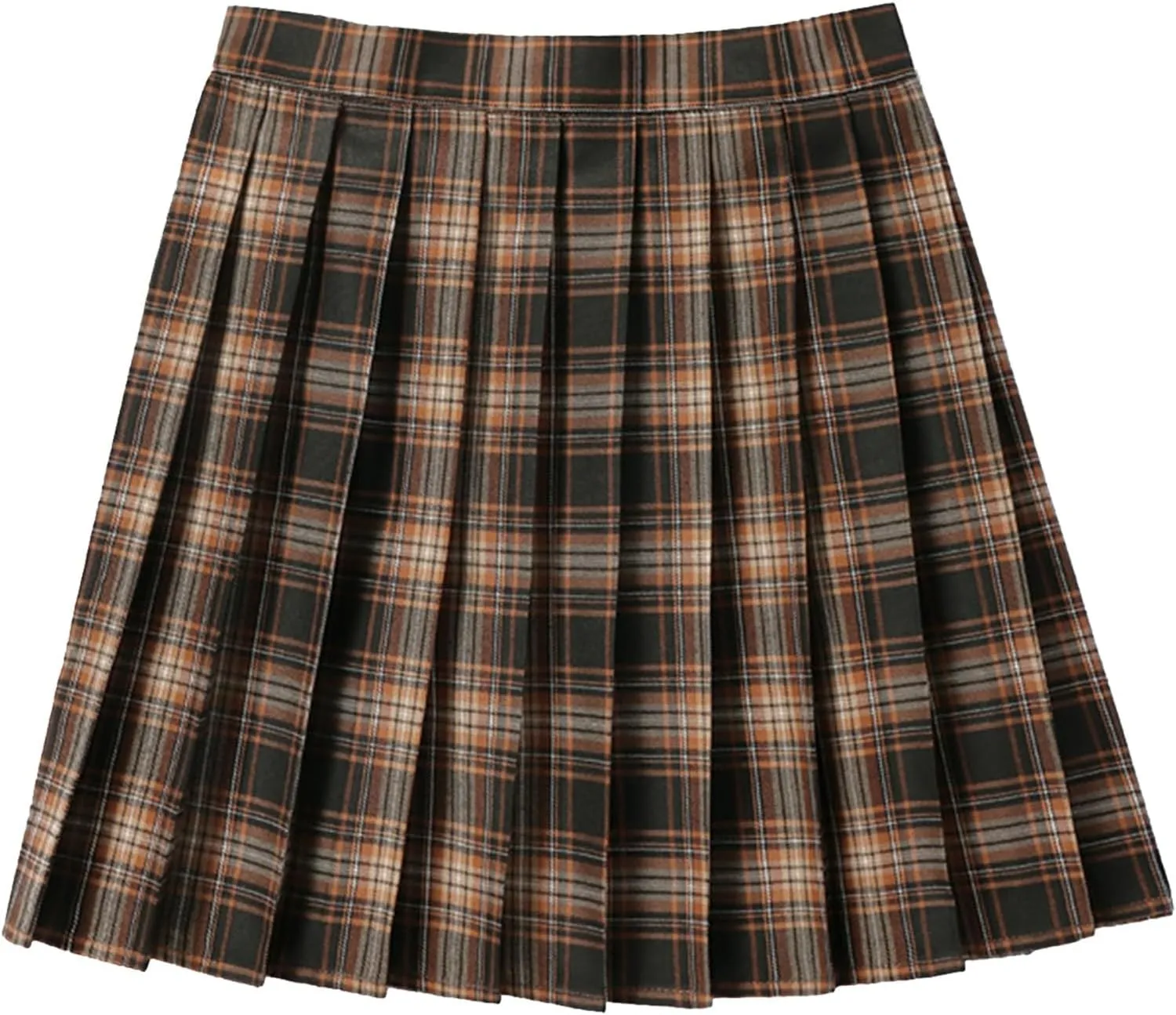 Mini Skirt Women's Casual Plaid Print High Waist Pleated A Line Mini Skirt Womens Cute Summer Comfy Skirts