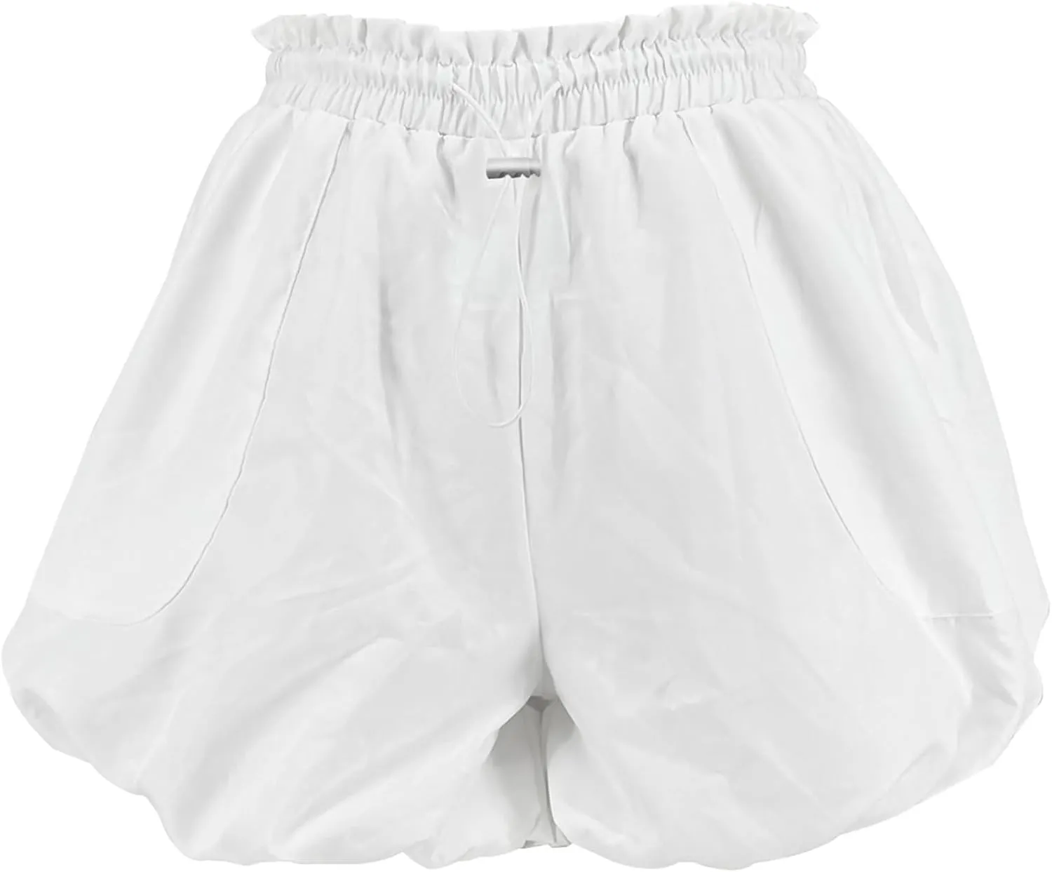 Molisry Women's 2024 Y2K Bubble Shorts High Waisted Workout Casual Puffy Drawstring Elastic Mini Shorts with Pockets