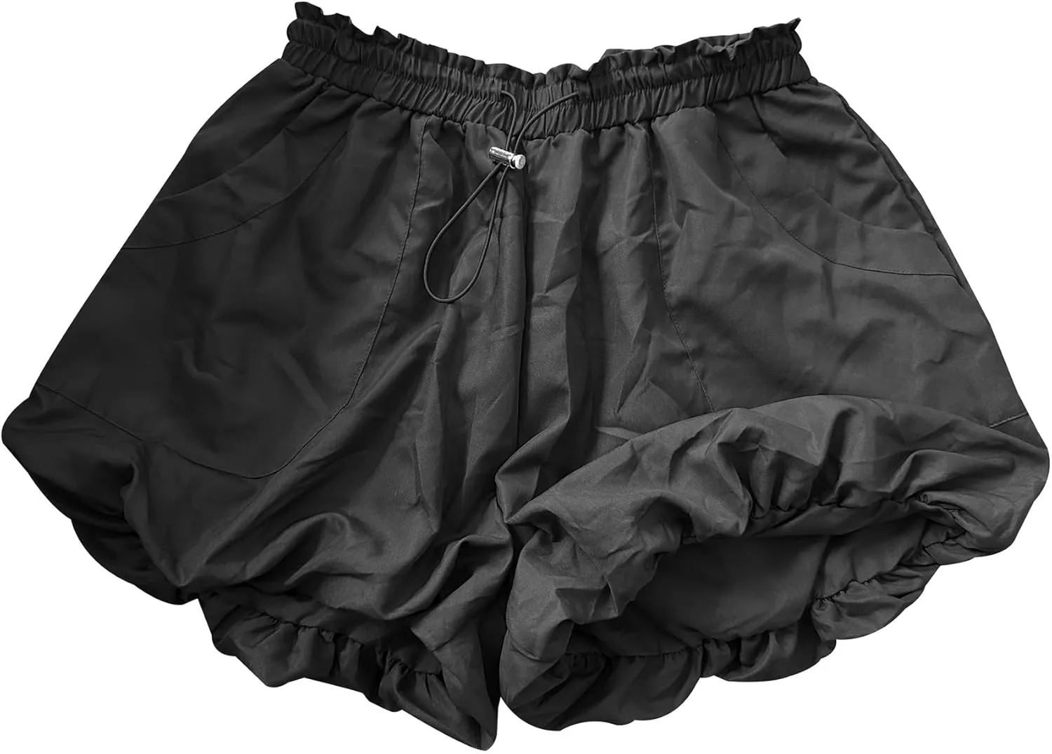 Molisry Women's 2024 Y2K Bubble Shorts High Waisted Workout Casual Puffy Drawstring Elastic Mini Shorts with Pockets