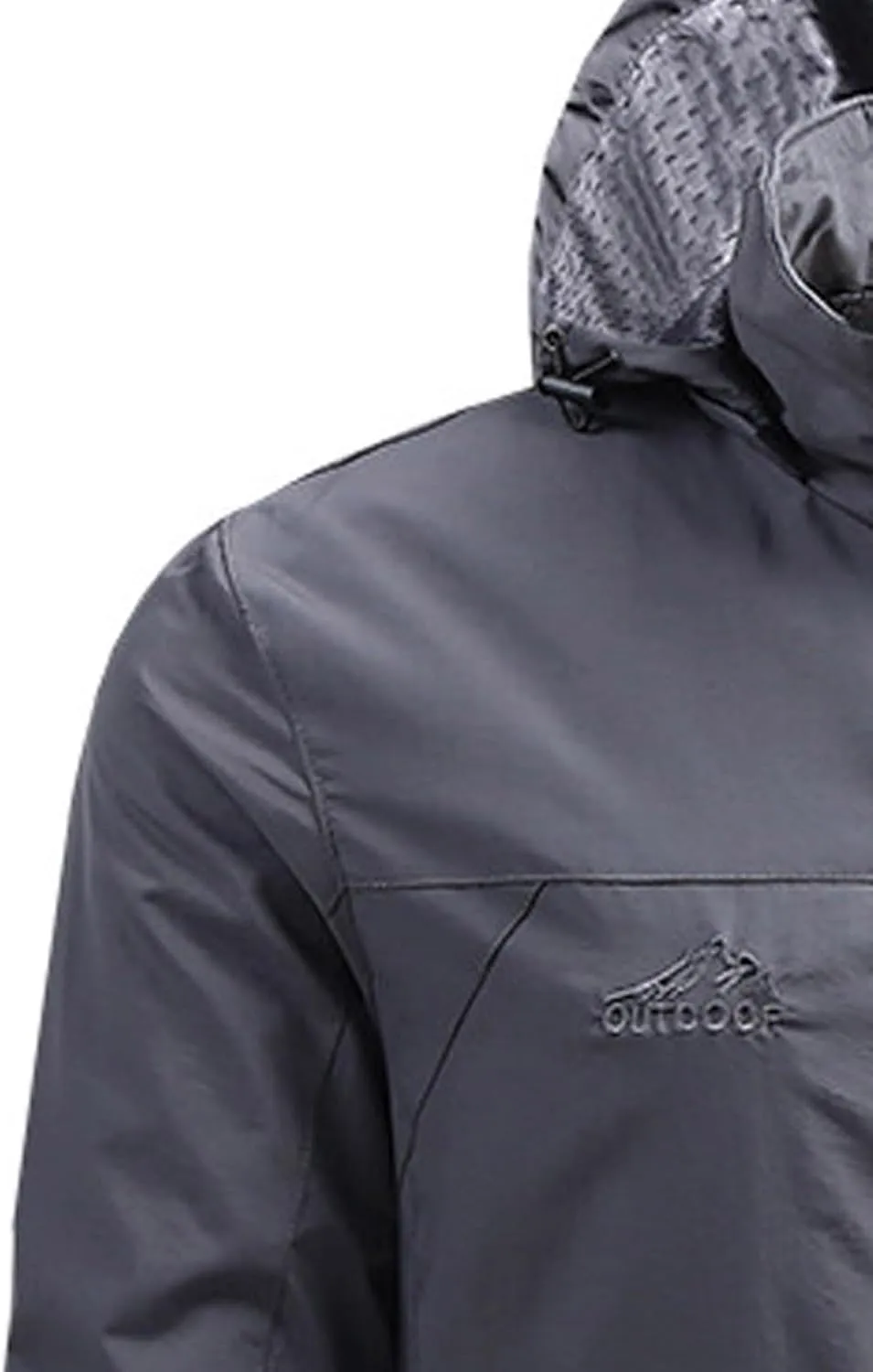 Outdoor Jacket For Men Winter Ski Jackets Windbreaker Full Zip Solid Hooded Rain Coat for Traveling Climbing Hiking
