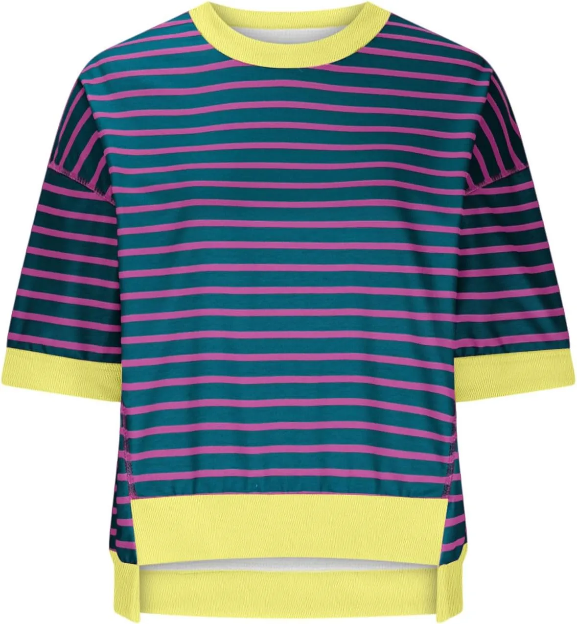 Oversized Tshirts for Women Casual Half Sleeve Summer Tops Workout Striped Shirt Loose Fit Crewneck Sweatshirt